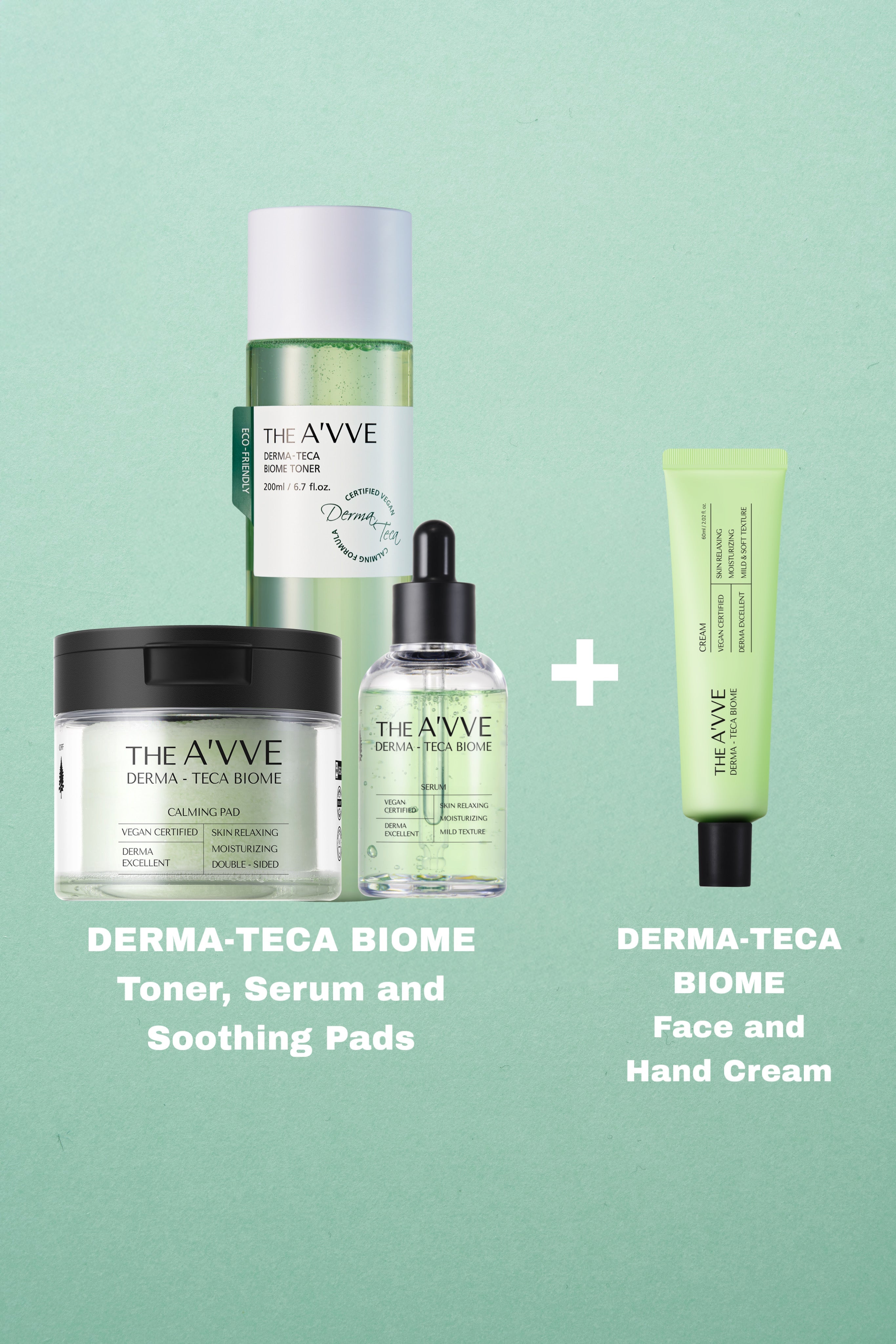 THE A'VVE 3+1: Buy 3x Vegan DERMA_TECA BIOME products, receive 1x Face Cream for free