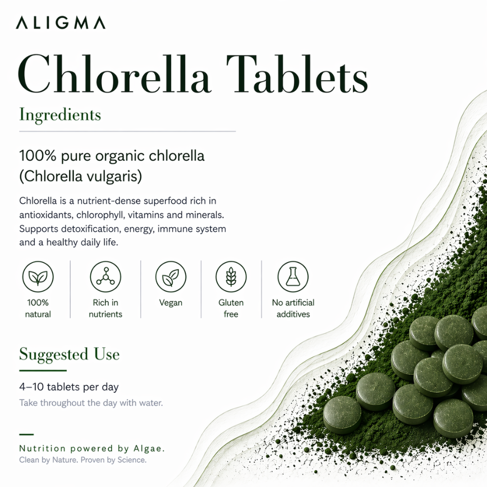 Organische Chlorella-Tabletten, 500 Tabletten – (500 mg pro Tablette)