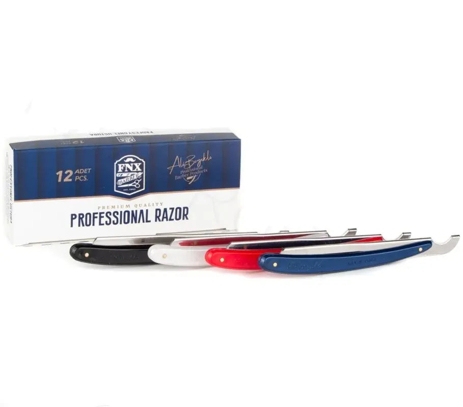 FNX PREMIUM Klassiek Open Scheermes -Scheermes Houder PROFESSIONAL STRAIGHT ROZOR scheermes Rood