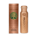 100% REINES KUPFER-WASSERFLASCHE GEHÄMMERT | PREMIUM-QUALITÄT | HANDGEFERTIGT UND EINZIGARTIG | 950 ML | 350 G