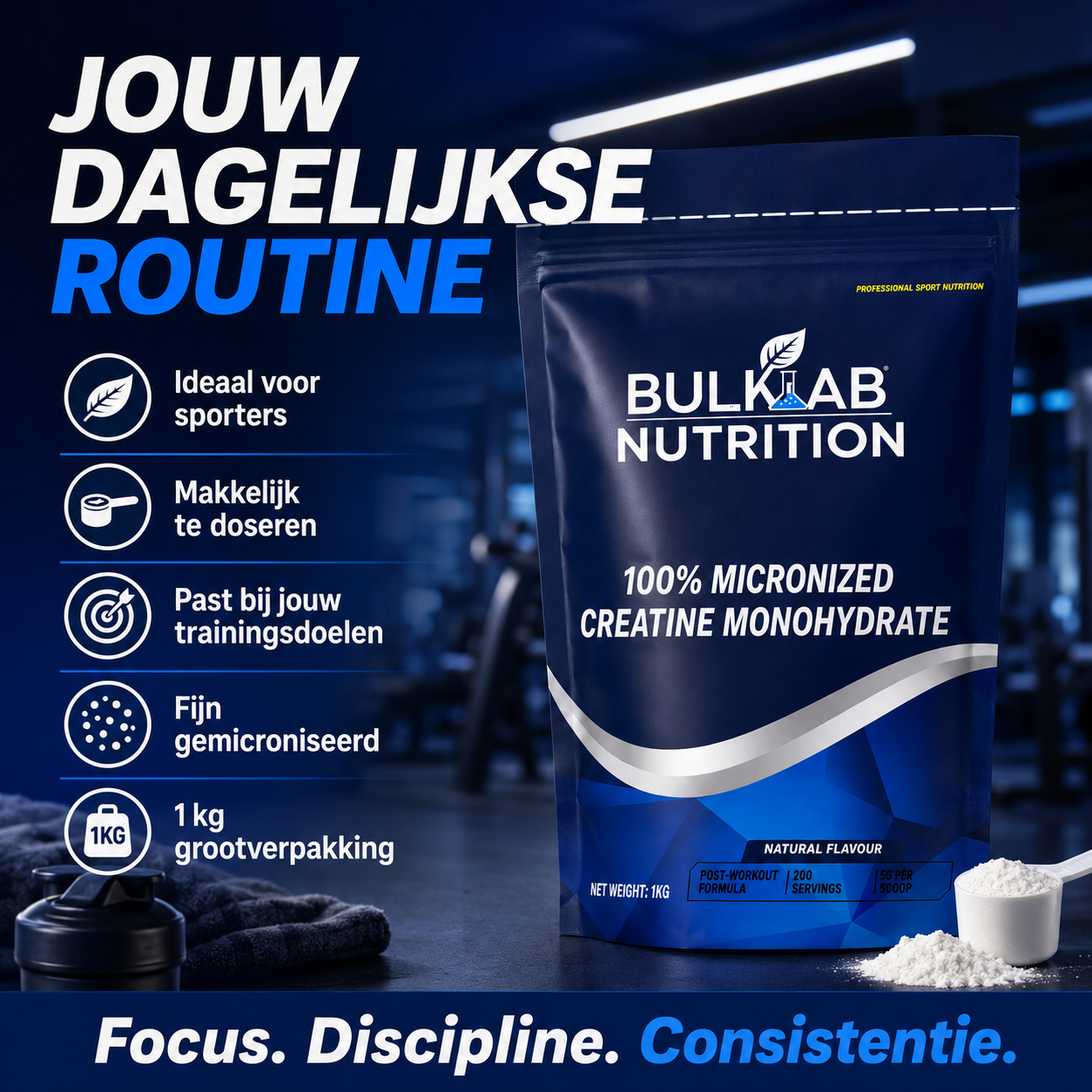 100 % Kreatinmonohydraat mikronisiert – BulkLab Nutrition
