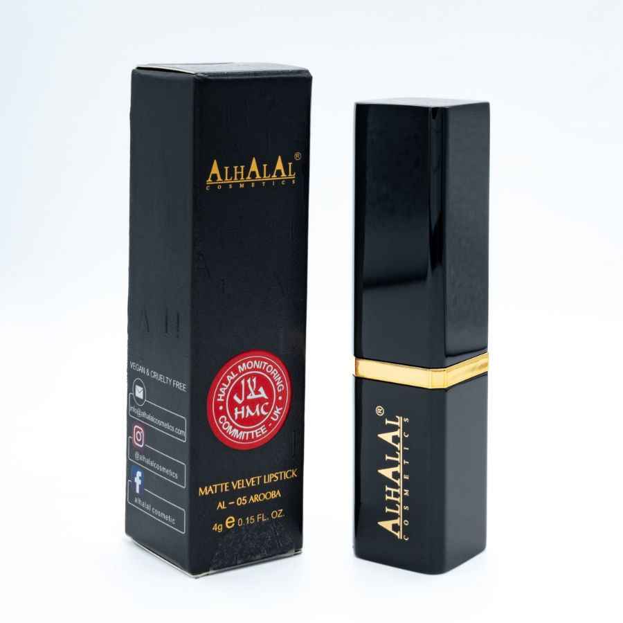 Alhalal Cosmetics Lipstick Red matte Velvet Lipstick in schwarzer Luxusverpackung