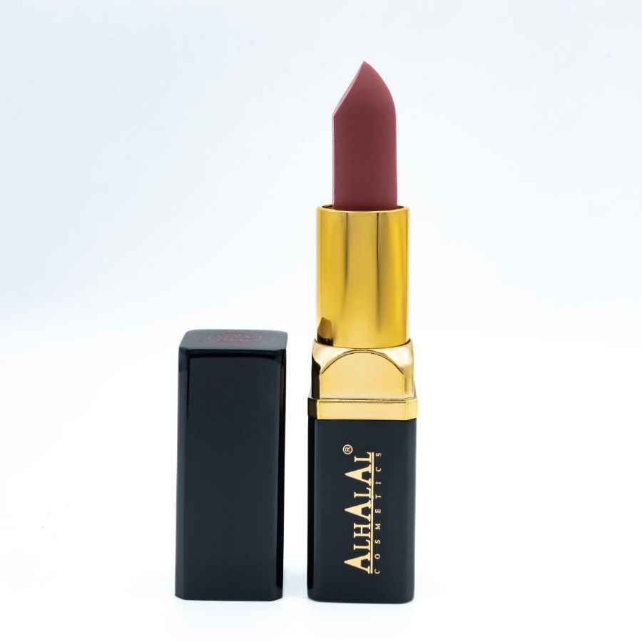 Alhalal Cosmetics pinker Lippenstift in einer schwarz-goldenen Hülle für eine perfekt gefärbte Lippe