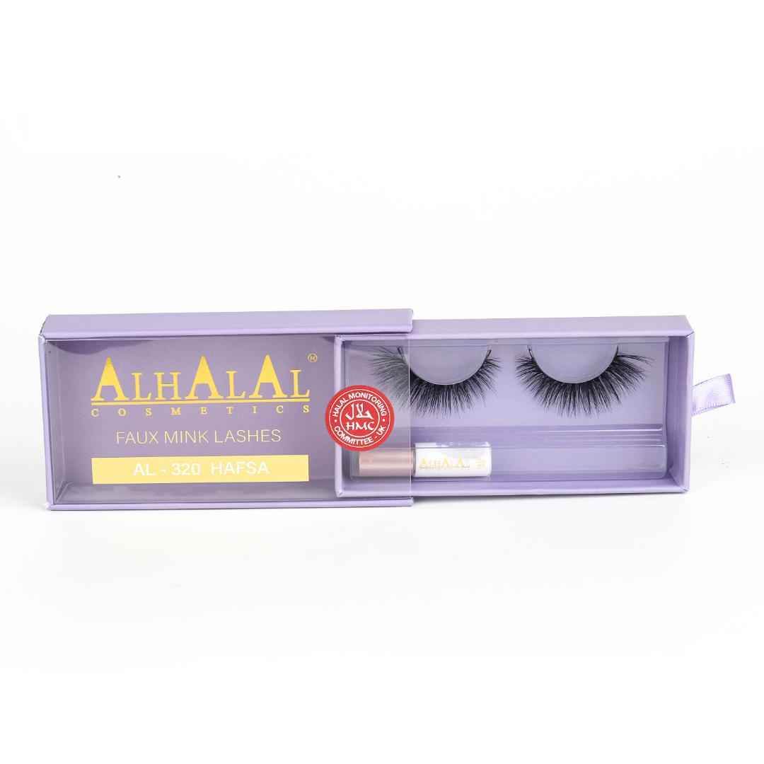 Alhalal Cosmetics Fake-Wimpern-Set mit Kleber, das das Wimpernwachstum verstärkt, wirkt wieder